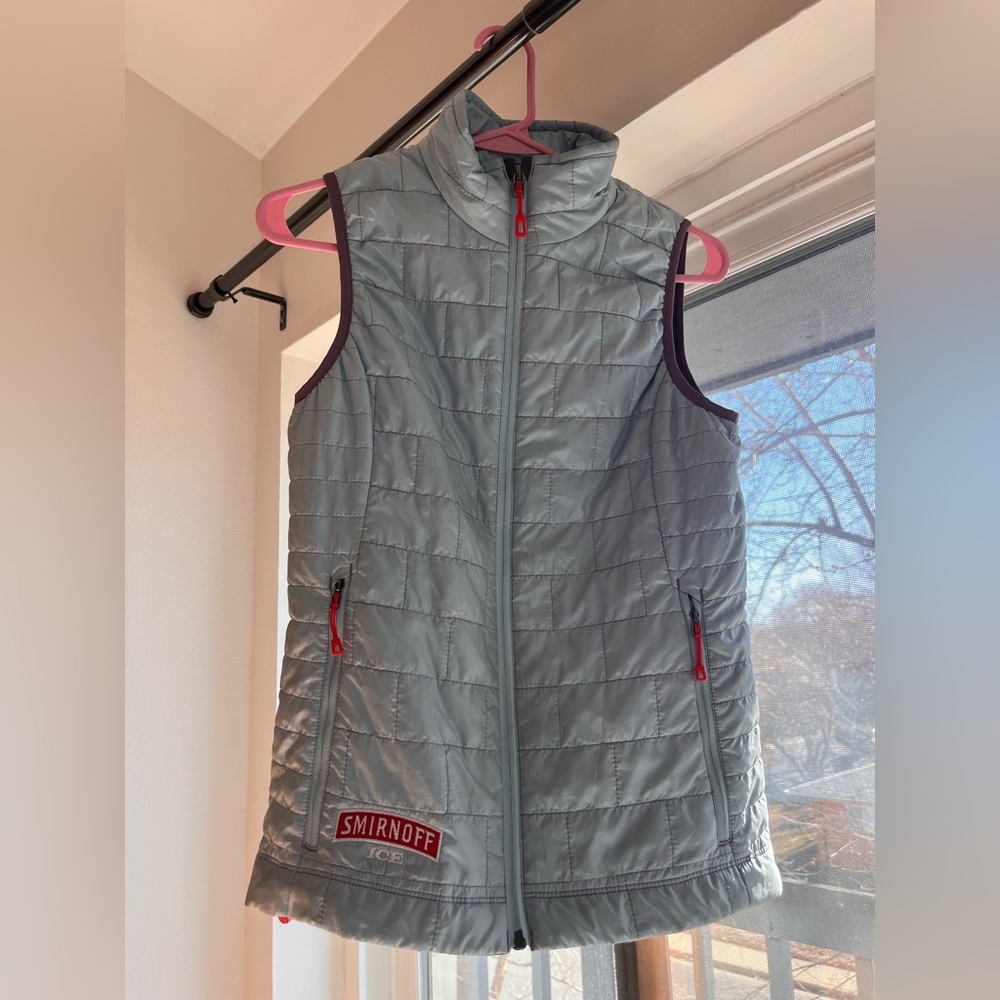 Patagonia Nano Puff Vest Light Blue XS Smirnoff Ice Vodka Corporate Logo - Picture 2 of 10
